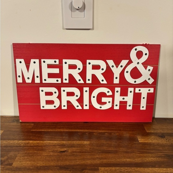 Other - Target Christmas Merry and Bright Light Up Hanging Sign